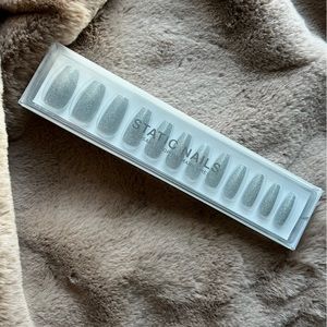 Static Nails - Reusable Pop-On Manicures - Crushed Diamonds - Long Coffin